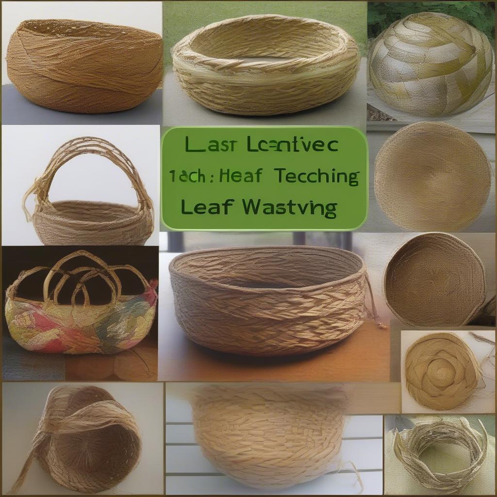 Different basket weaving techniques using watsonia leaves