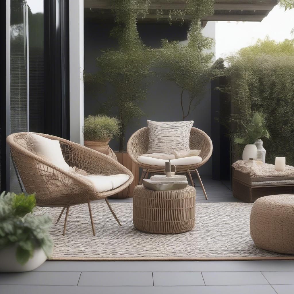 Styled Outdoor Space with a Weave Outdoor Rectangular Chair