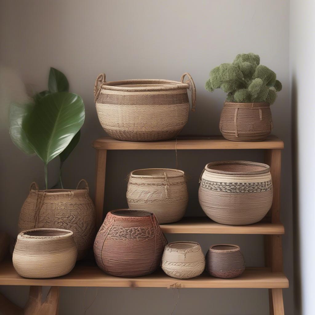 Display of Weaved Basket Pots with Figgy Leads