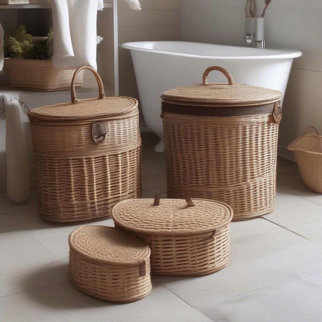 Variety of Weaved Baskets with Lids