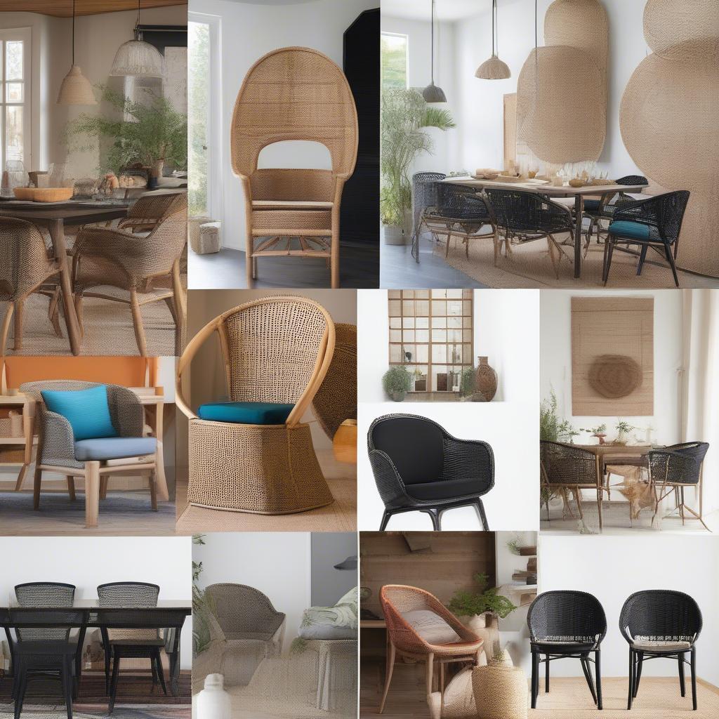 Various Styles of Weaved Dining Chairs