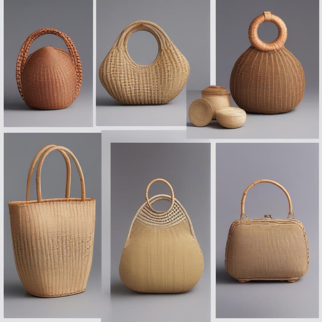 Different Styles of Weaved Hand Bags Like Baskets