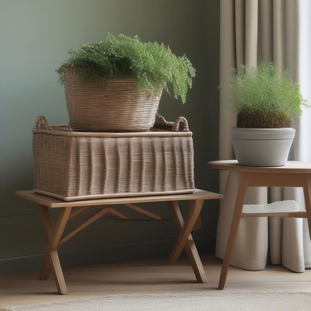 Weaver Green Basket in Home Decor