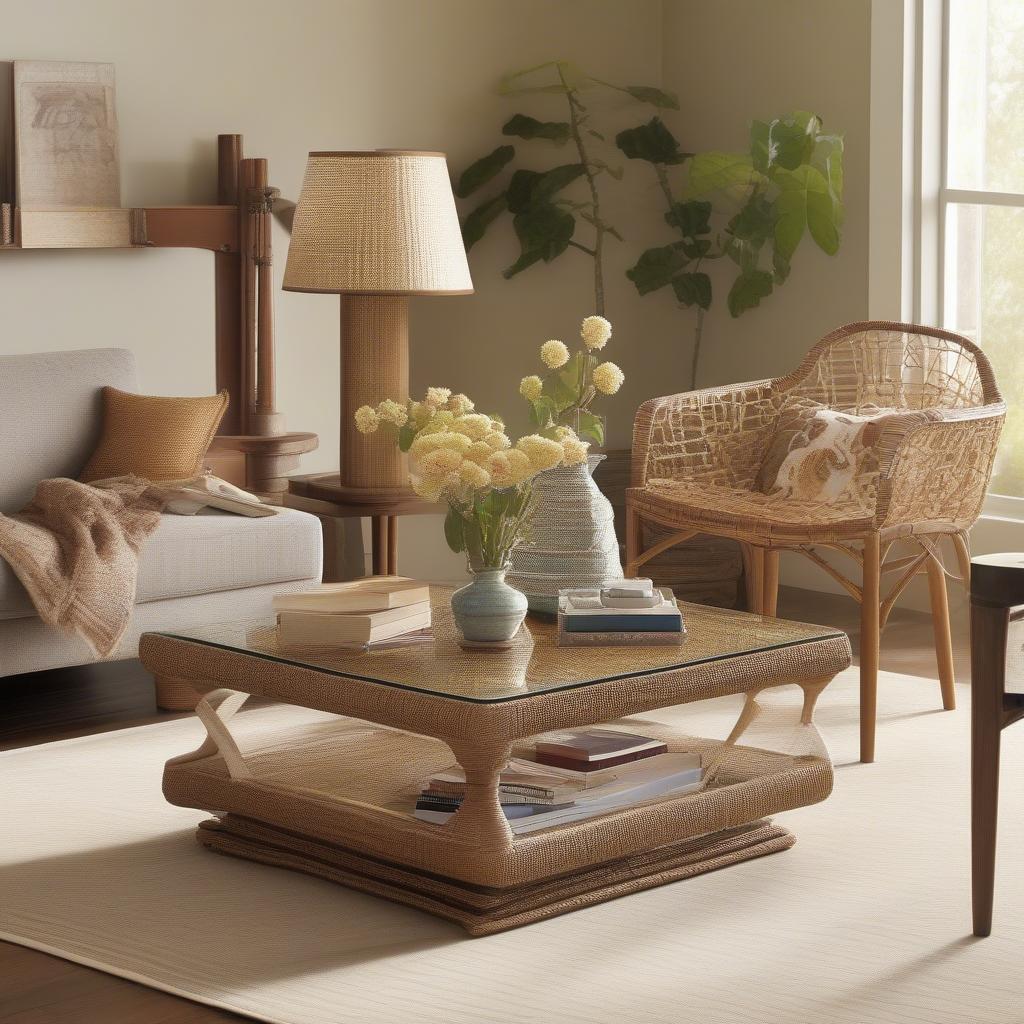 Weaver Rectangle Cocktail Table in a Modern Living Room