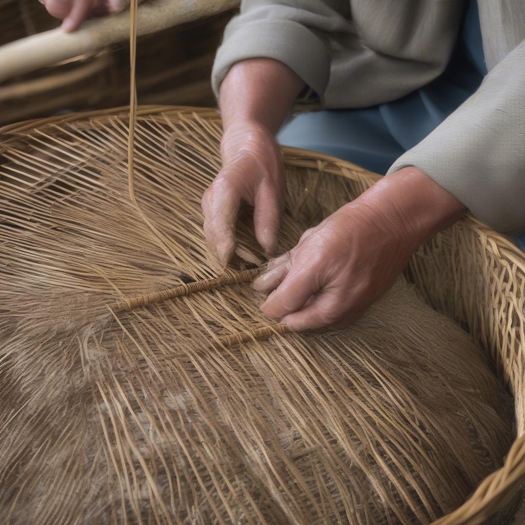 Creating the Base of a Willow Basket