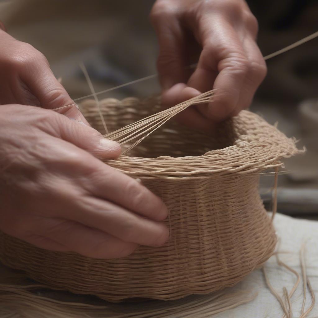 Creating the Base of a Weaving Basket