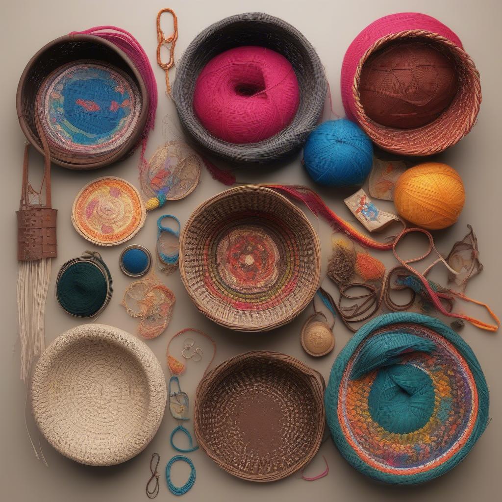 Adding Finishing Touches to a Weaving Basket