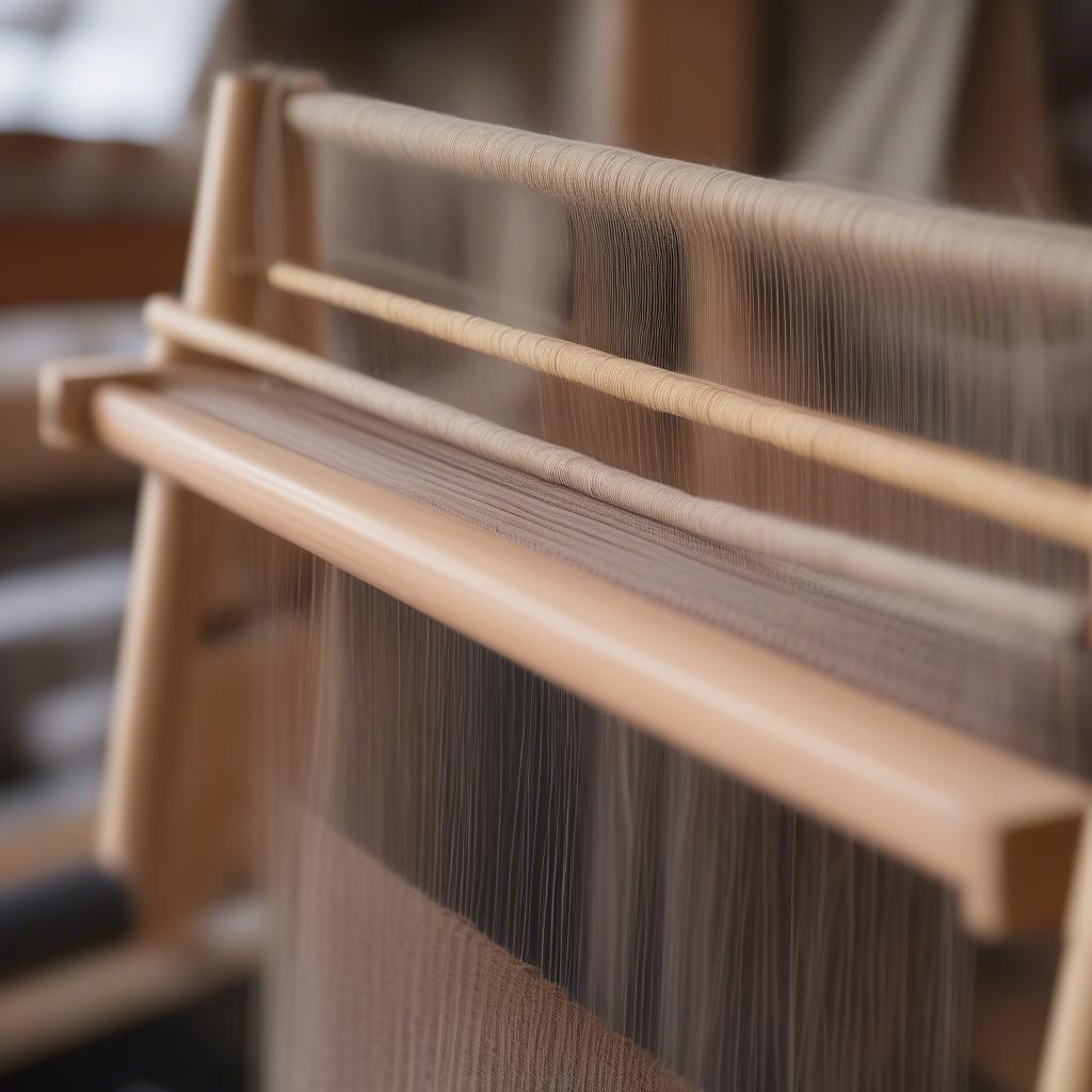 Step-by-step process of weaving a bread bag on a rigid heddle loom