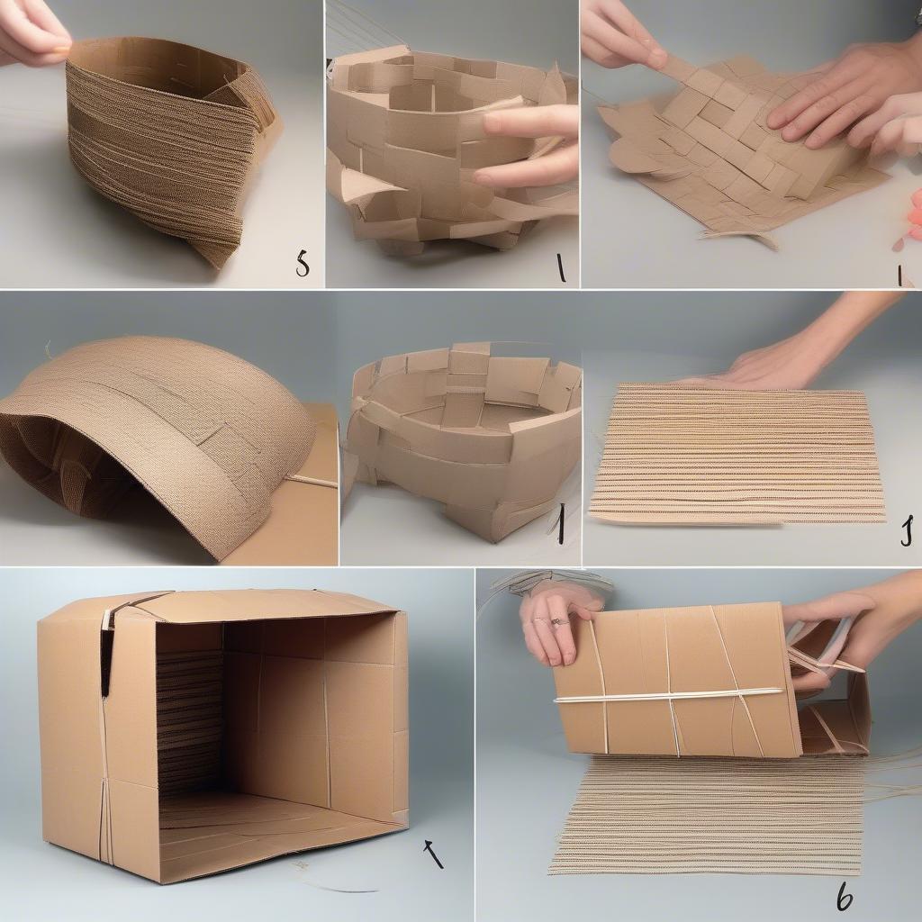 Basic Steps in Weaving a Cardboard Basket