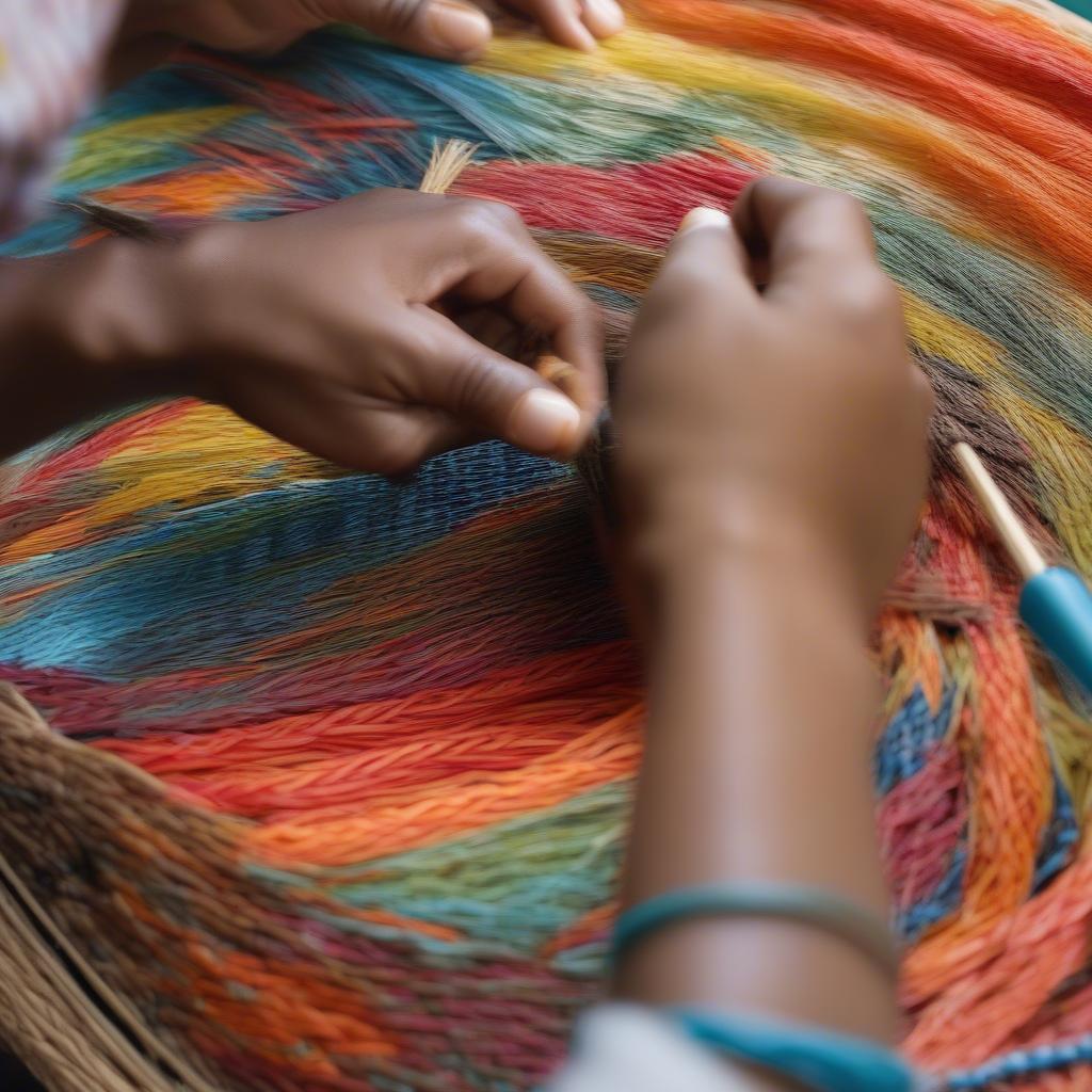 Traditional Techniques for Weaving Color on Straw Bags