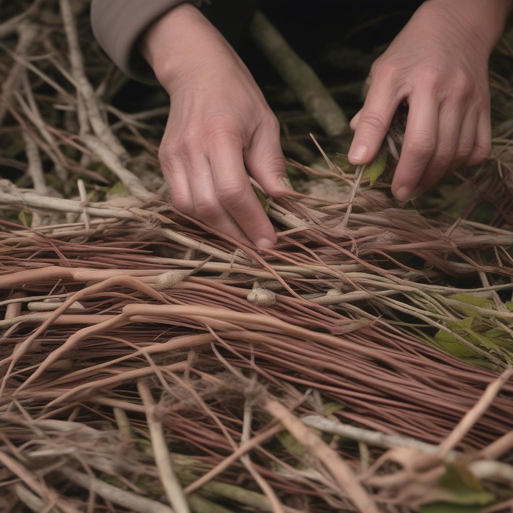 Selecting Dogwood Branches for Basket Weaving