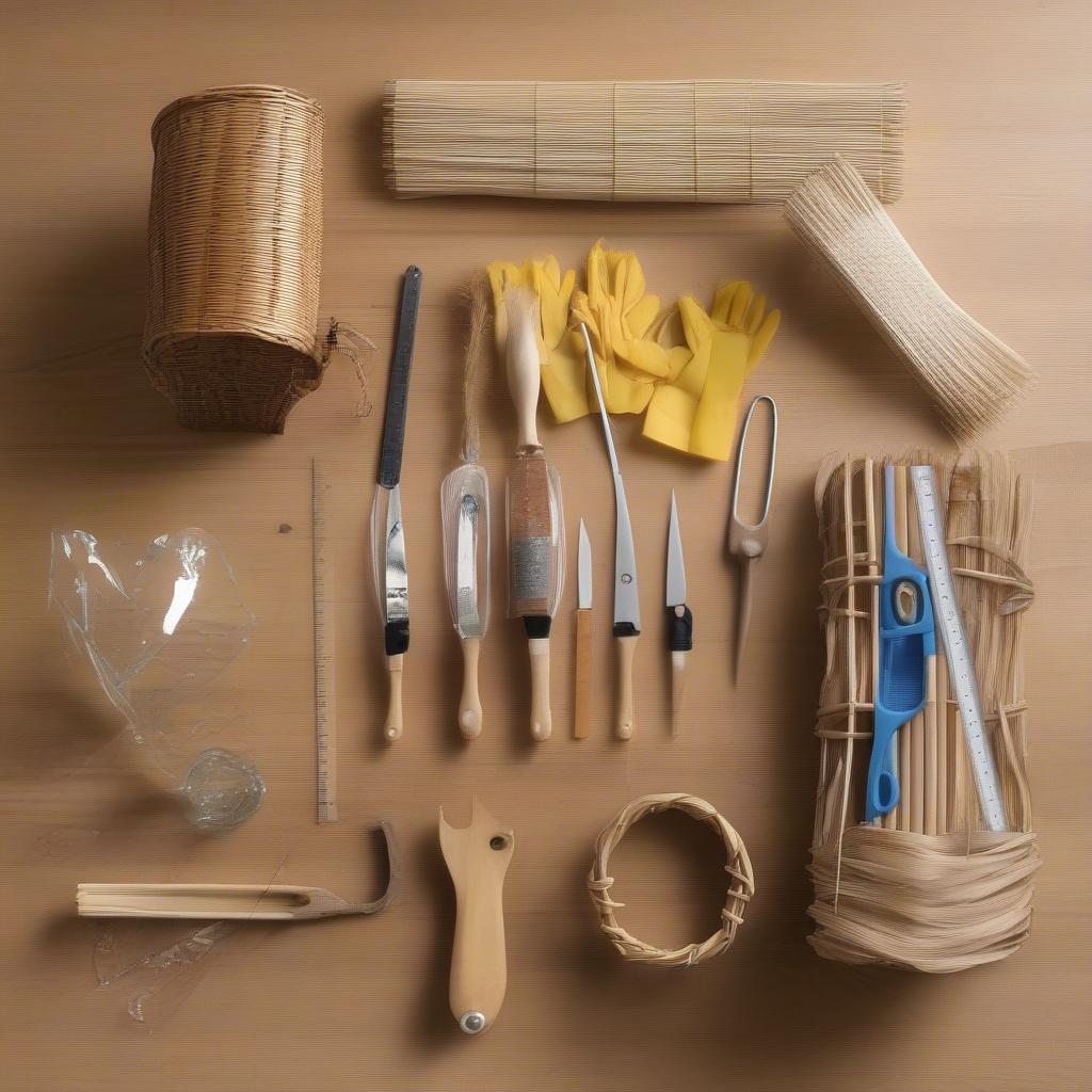 Preparing Materials for Garden Basket Weaving