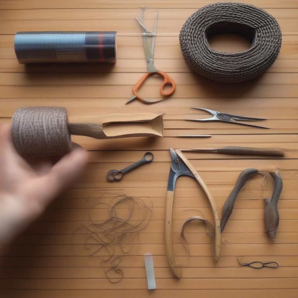 Patio Chair Weaving Materials and Tools