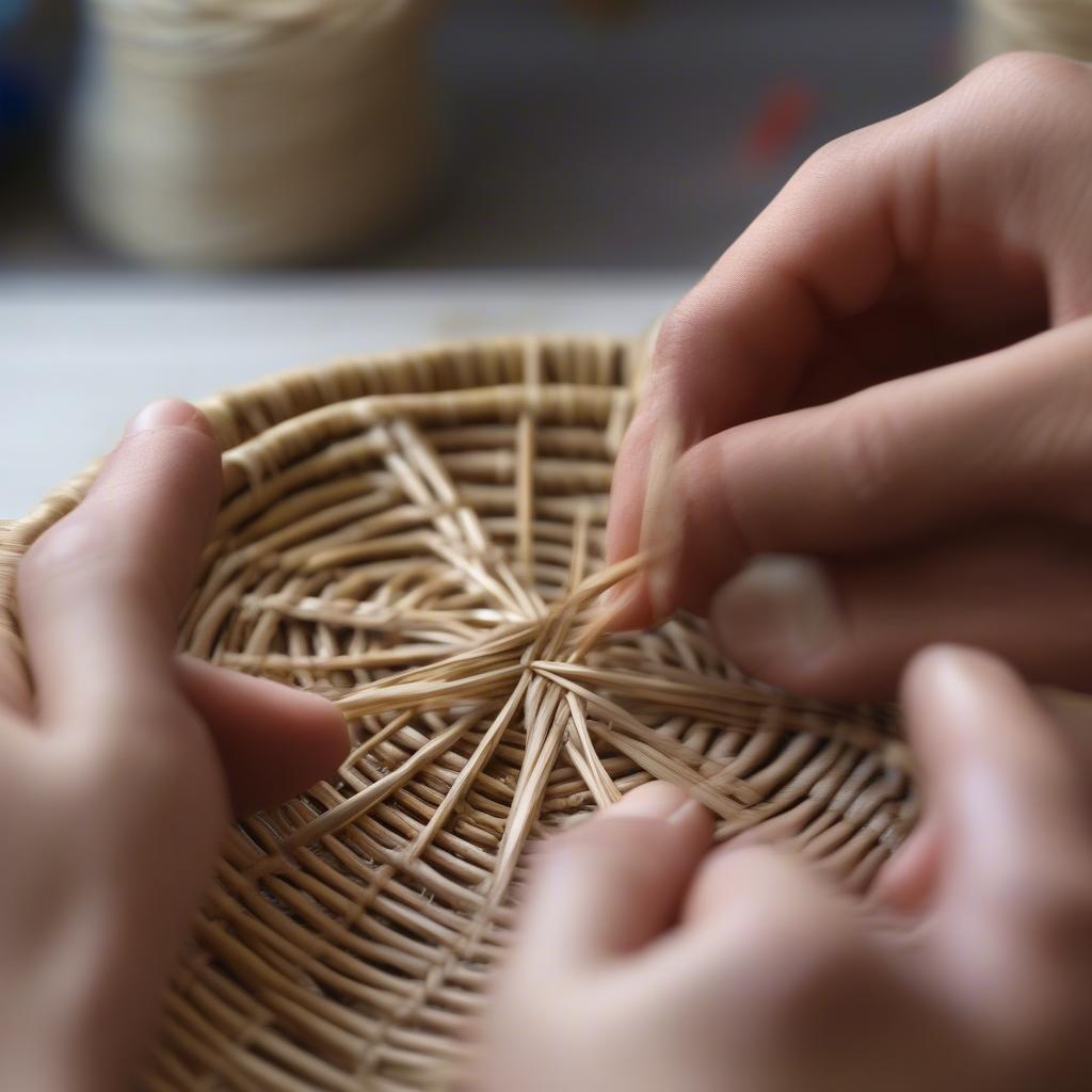 Creating the Base of a Miniature Flower Basket