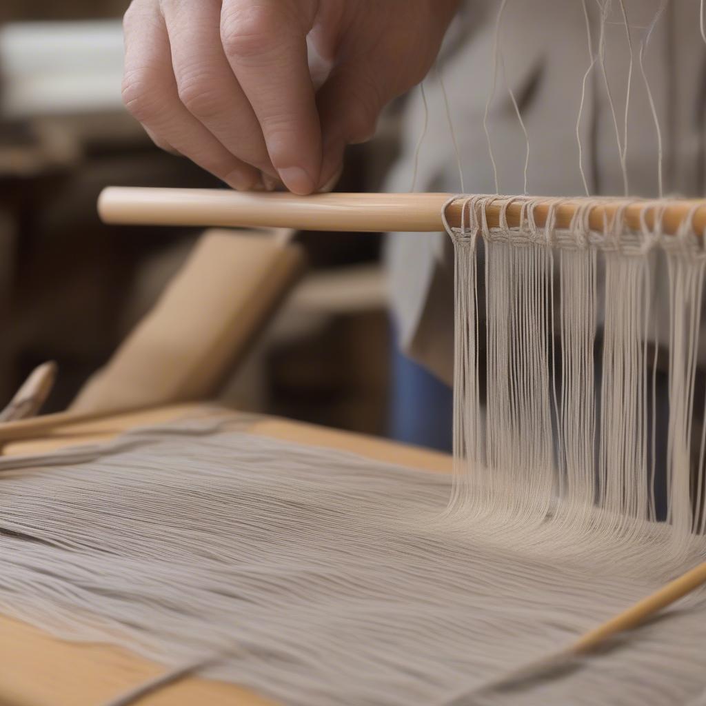 Weaving on a Warped Table Top