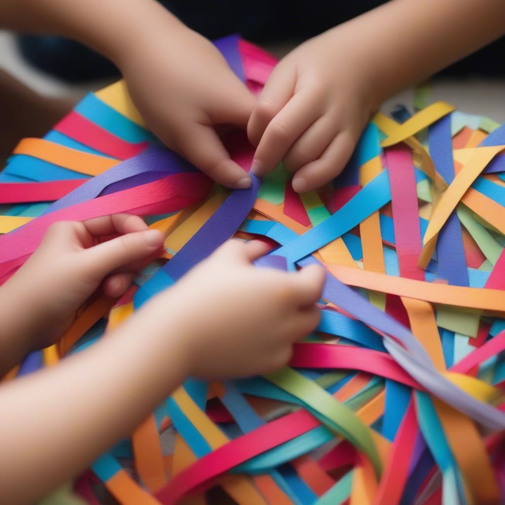 Weaving the Base of a Paper Basket