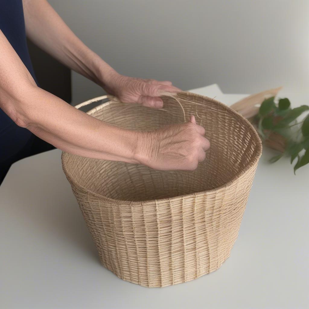 Weaving the Sides of a Paper Basket