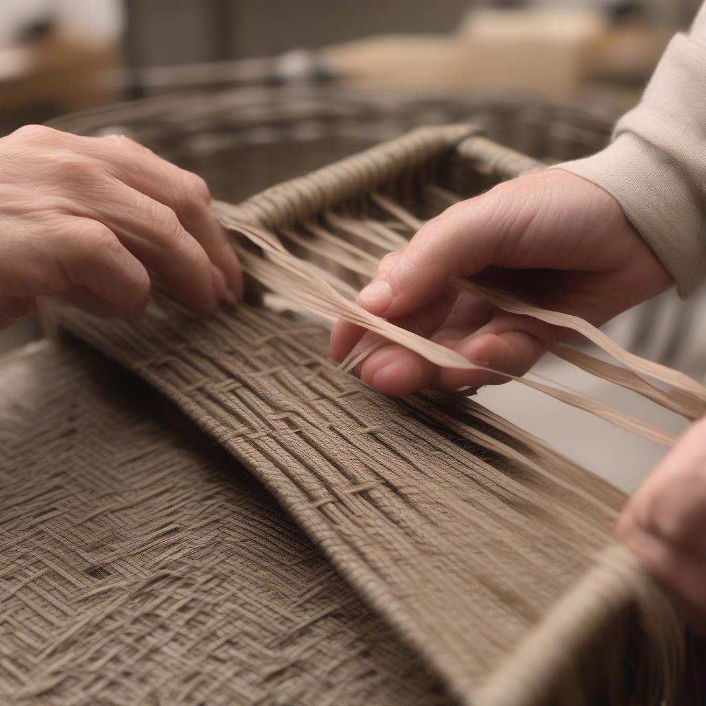 Weaving the Sides of the Paper Basket