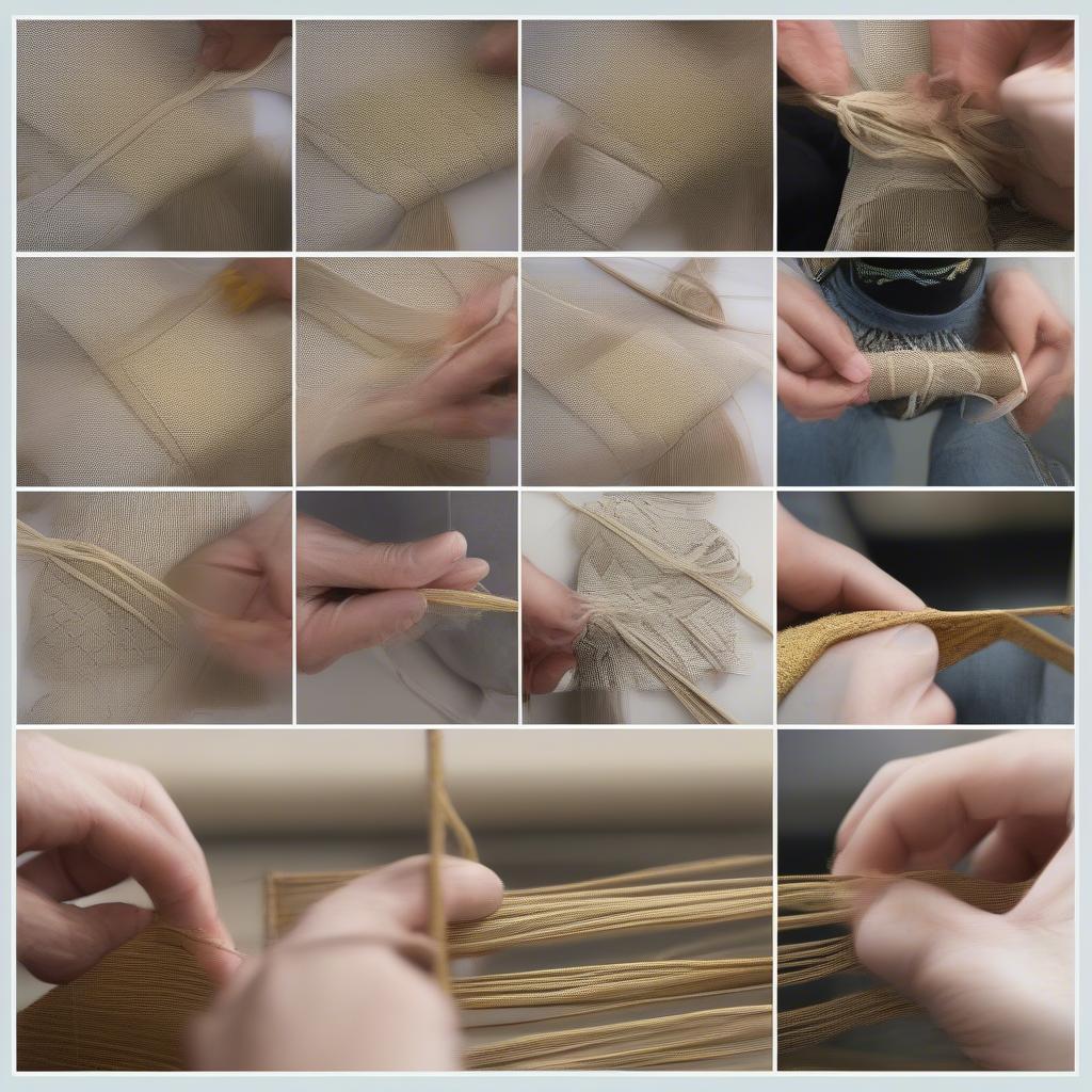 Step-by-step guide to weaving a place mat following a YouTube tutorial