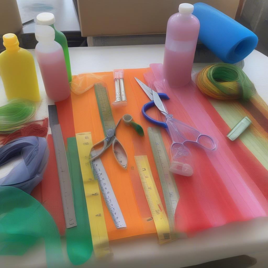 Preparing materials for weaving a plastic bottle basket