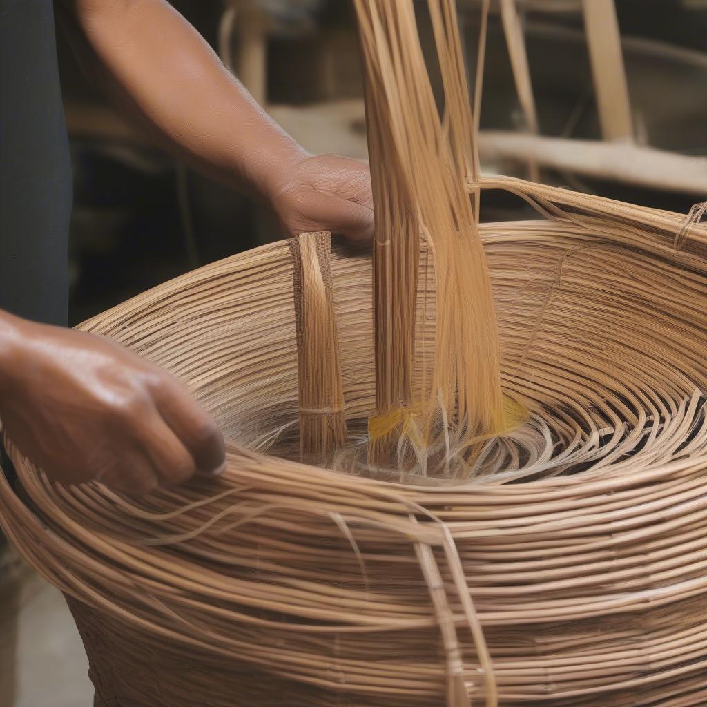 Preparing Rattan Material for Weaving