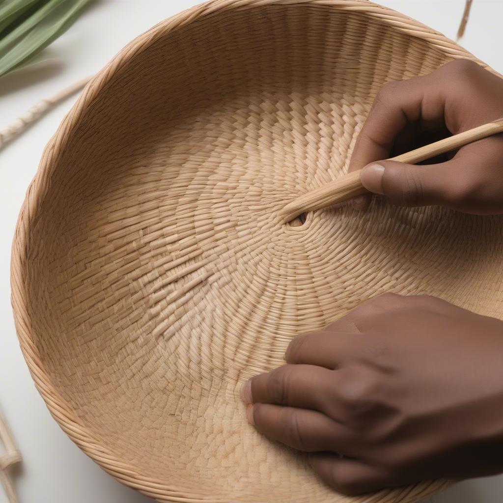 Weaving the Sides of a Reed Basket