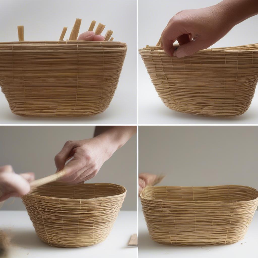 Weaving the Sides of a Garden Basket