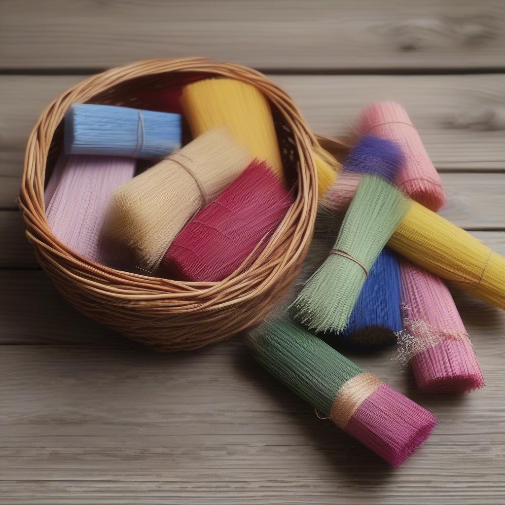 Materials for Weaving a Small Heart Basket