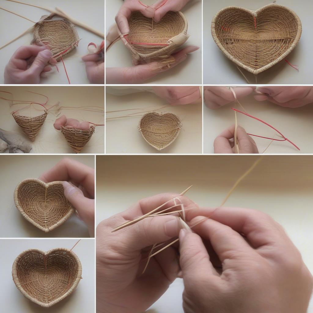 Randing-Stake Technique for Weaving a Small Heart Basket