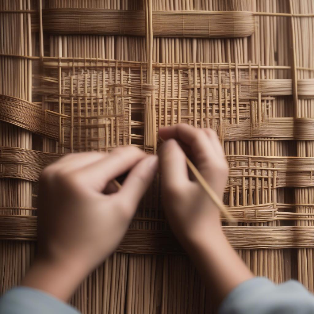 Weaving a Square Basket with Rattan