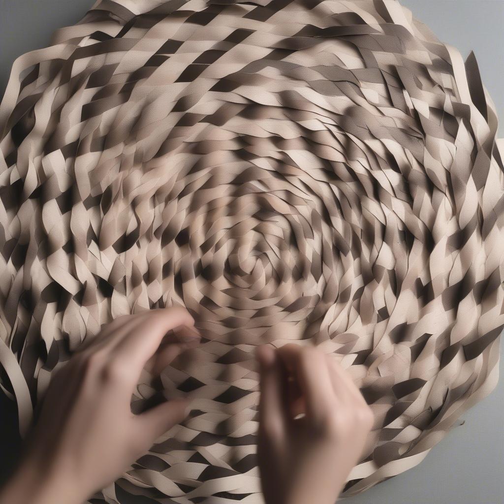 Weaving the Base of a Paper Basket