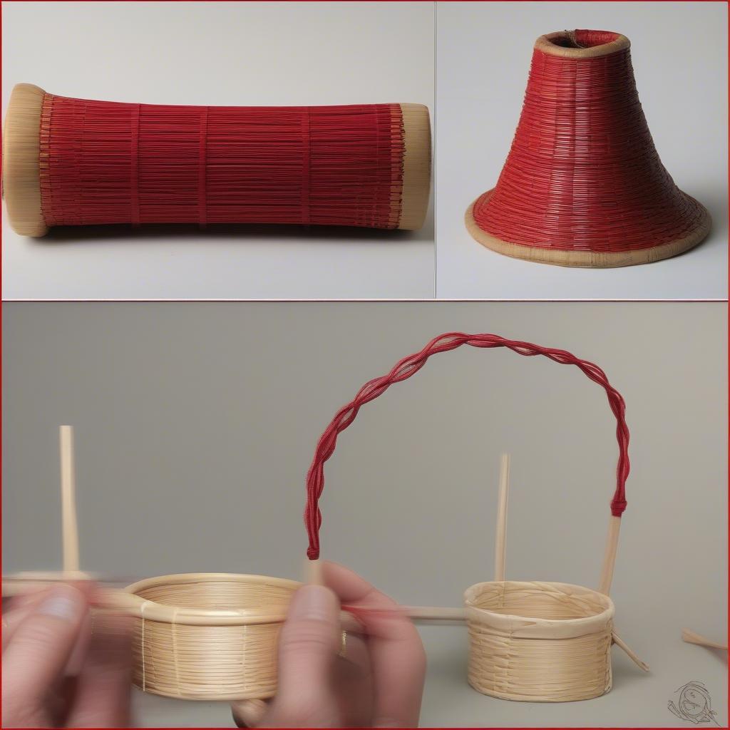 Weaving the Handle of a Scarlet O'Hara Basket