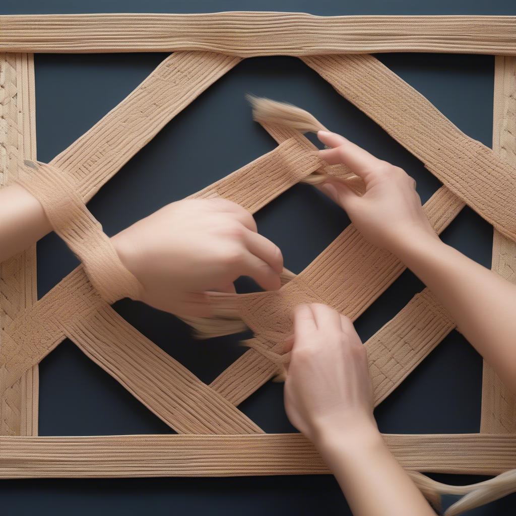 Weaving the Trapezoid Rush Pattern on a Chair Seat