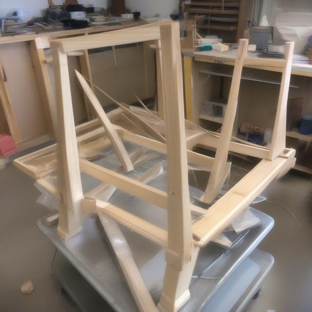 Preparing the Frame for Weaving a Trapezoid Rush Chair