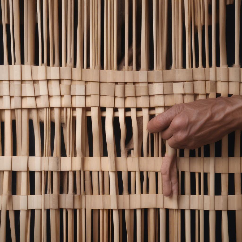 Weaving Wood Strips for Basket Sides