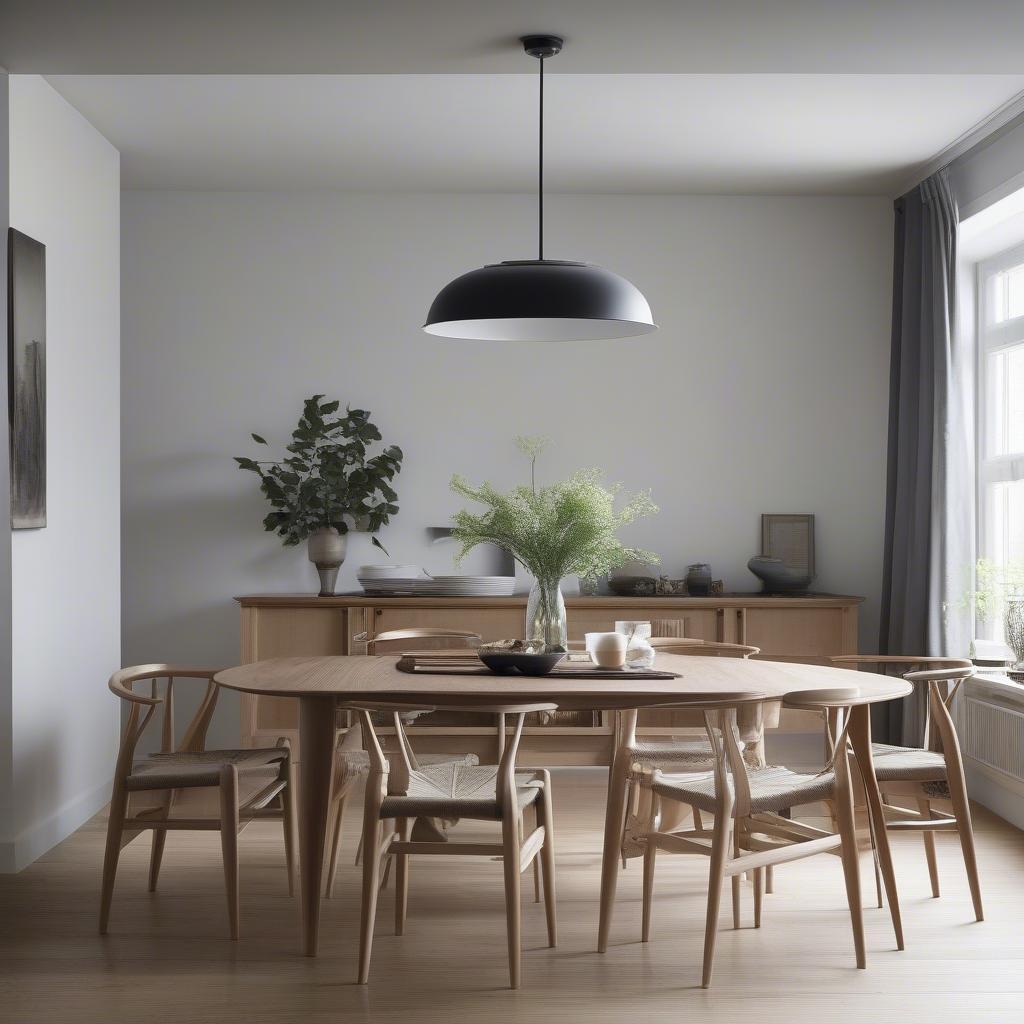 Wegner Wishbone Chair CH24 Y in a Dining Room