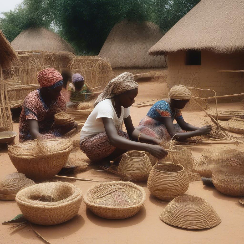 Traditional West African Basket Weaving Techniques in Action