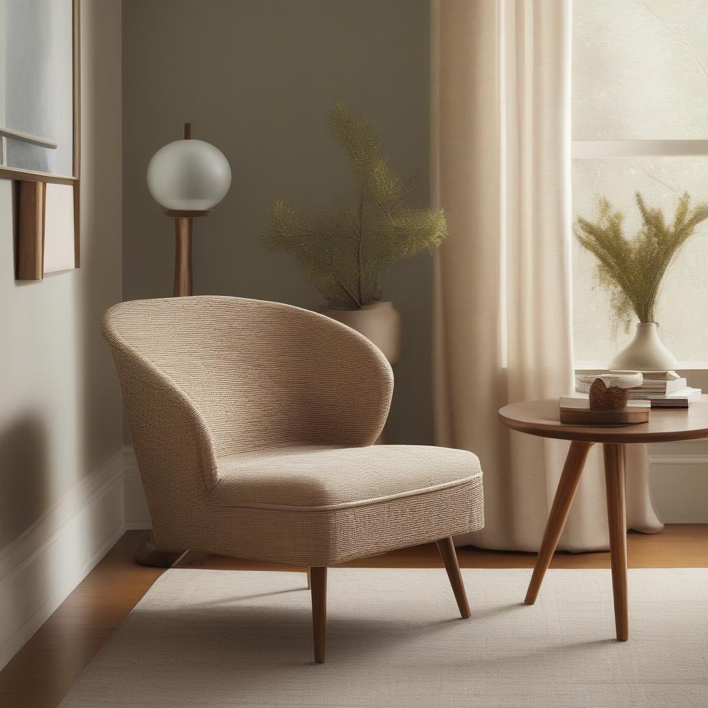 West Elm Weave Chair in Living Room Setting