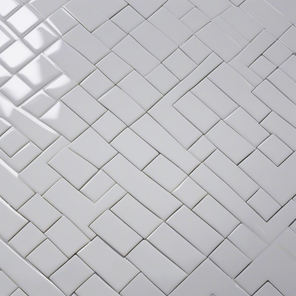 White Basket Weave Kitchen Tile Backsplash