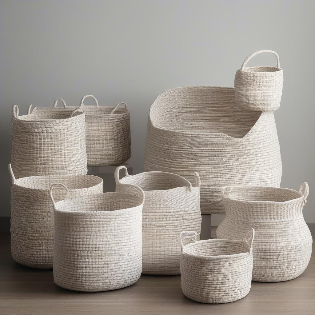 Variety of White Cloth Weave Baskets