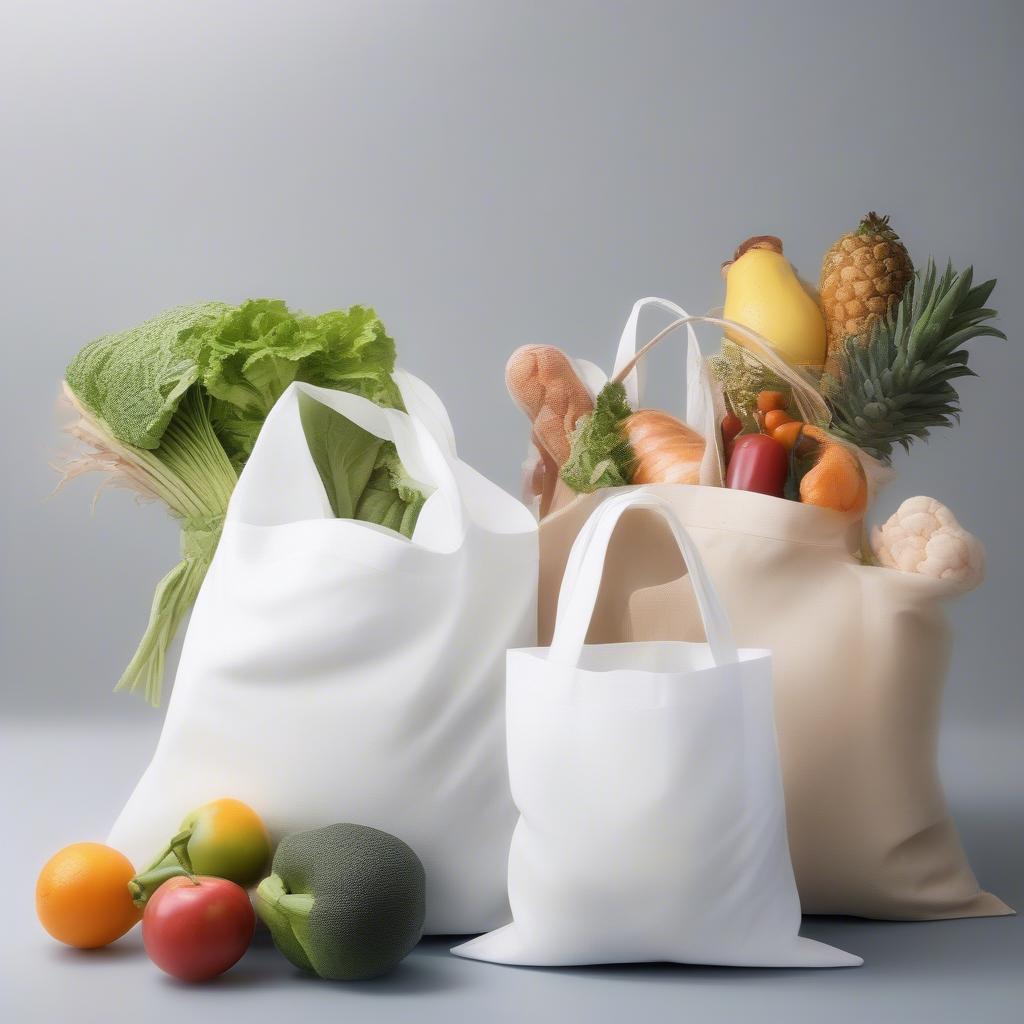 White Non-Woven Bags for Grocery Shopping