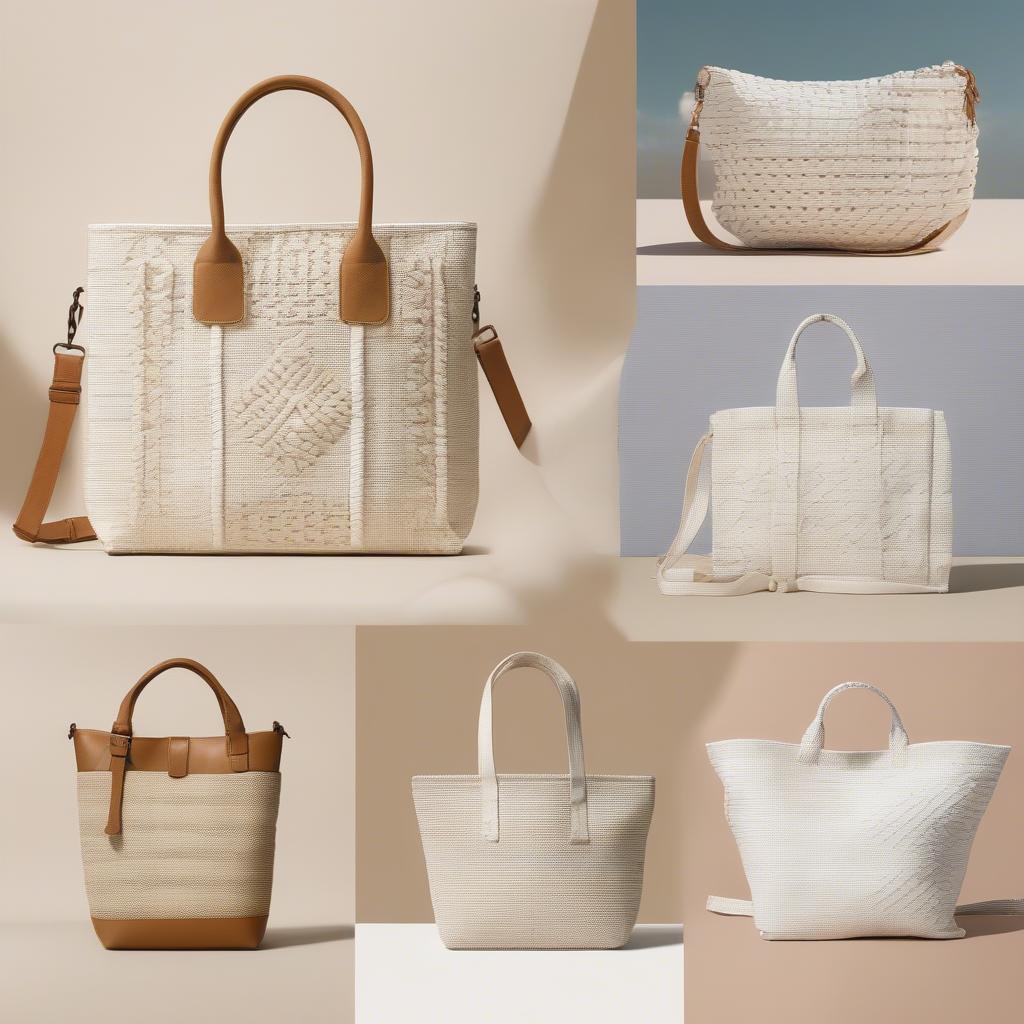 Different Styles of White Weave Bags