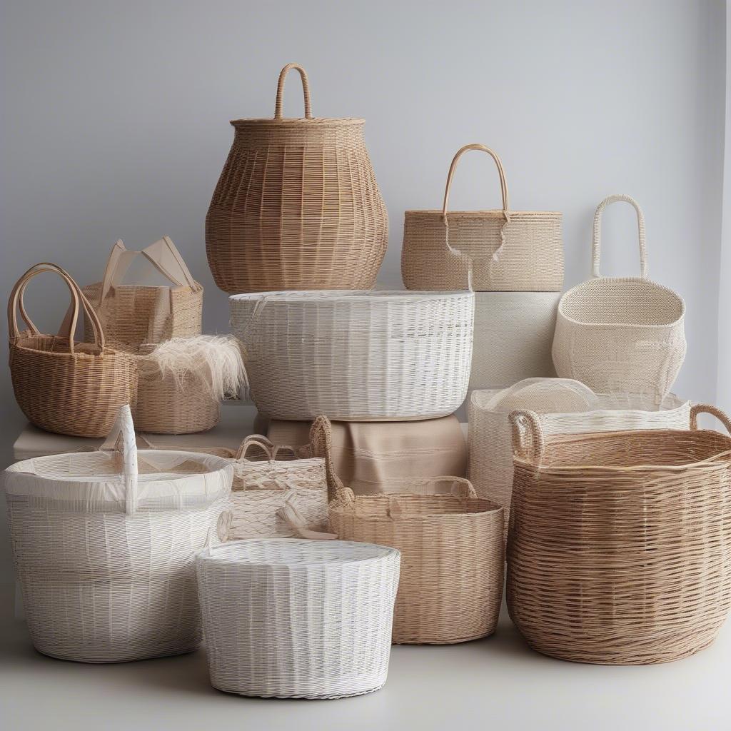 Different Types of White Woven Baskets