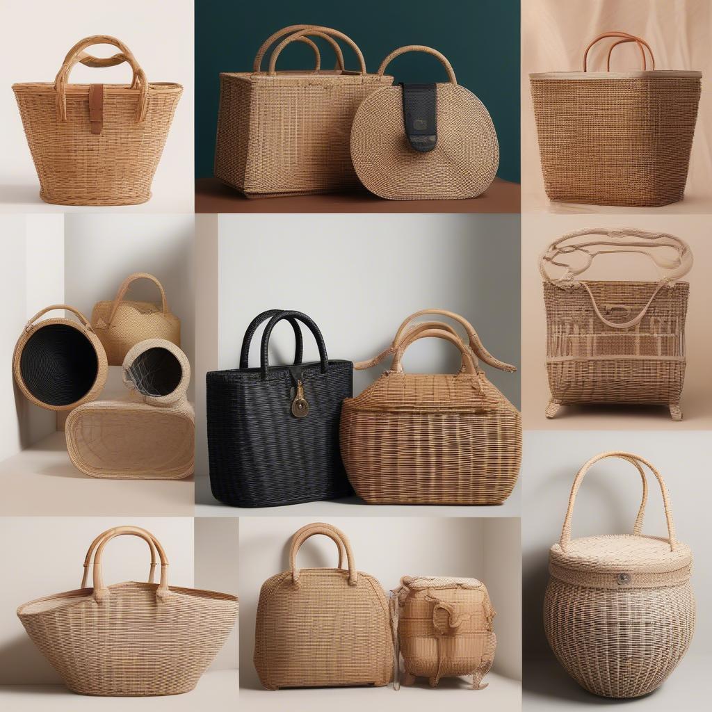 Variety of Wicker and Rattan Bags