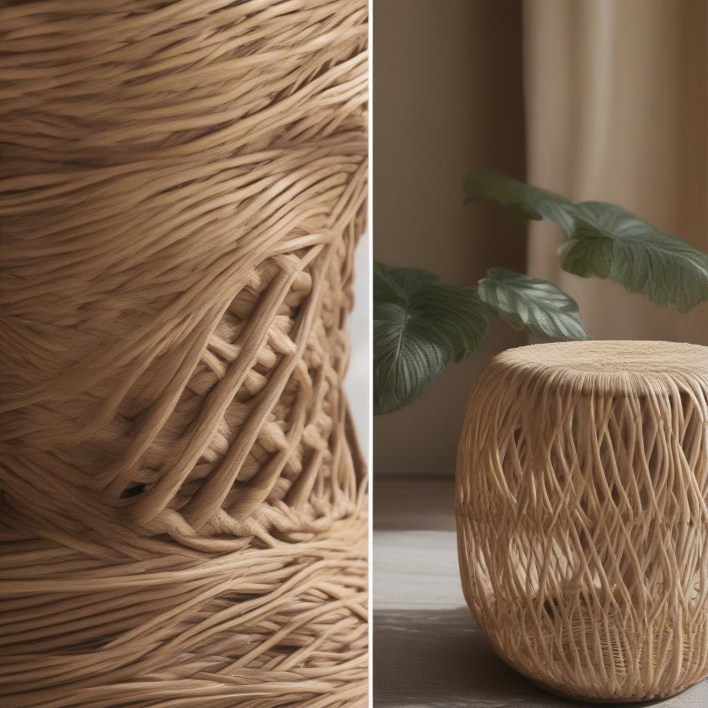 Wicker and Rattan Basket Weave Comparison