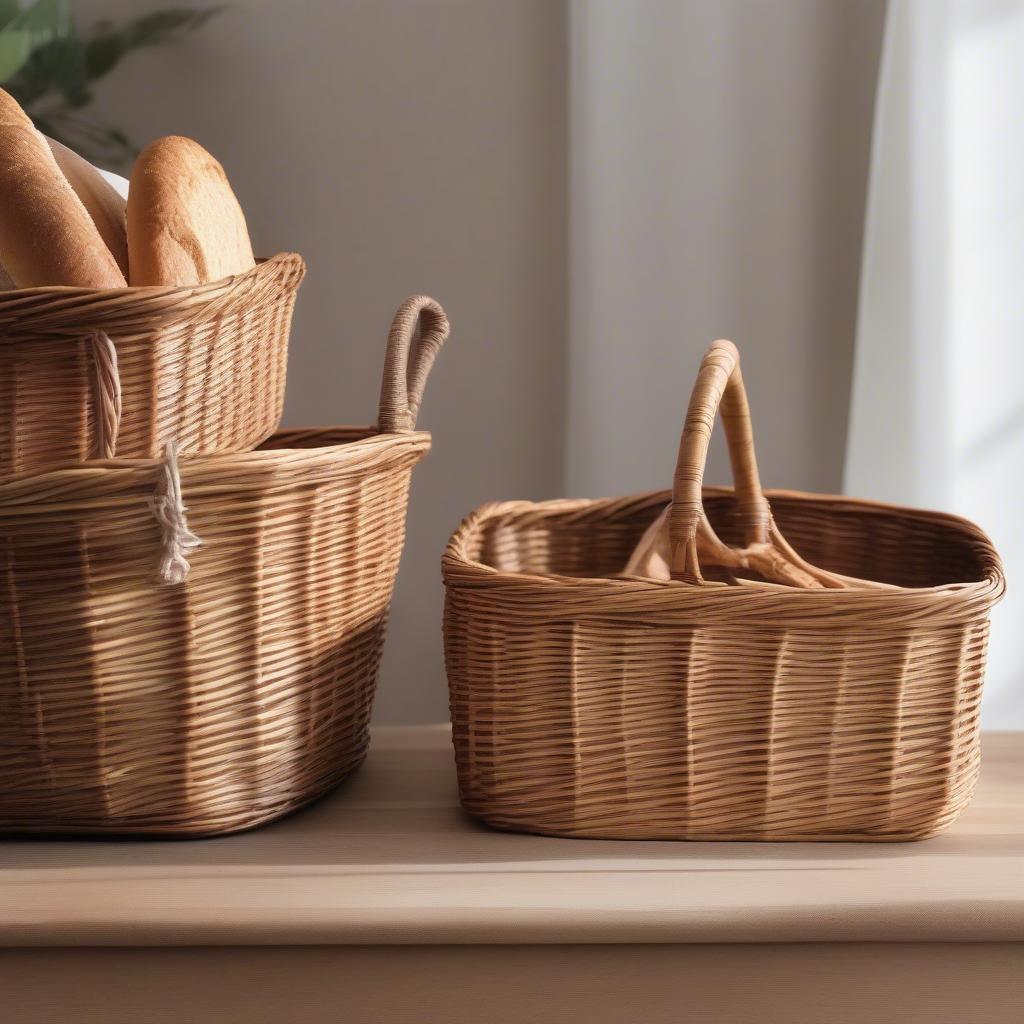 Comparing wicker and rattan materials for bread baskets