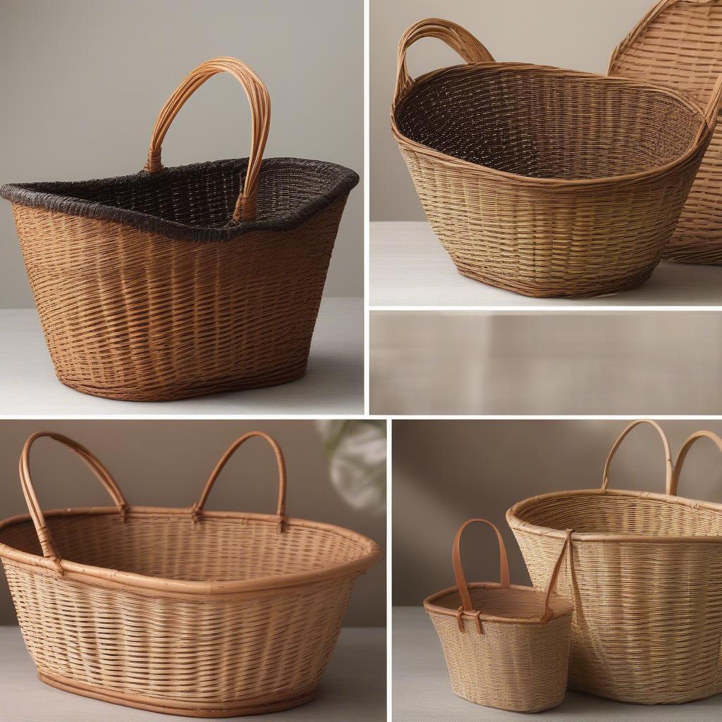 Comparison of wicker and rattan market baskets