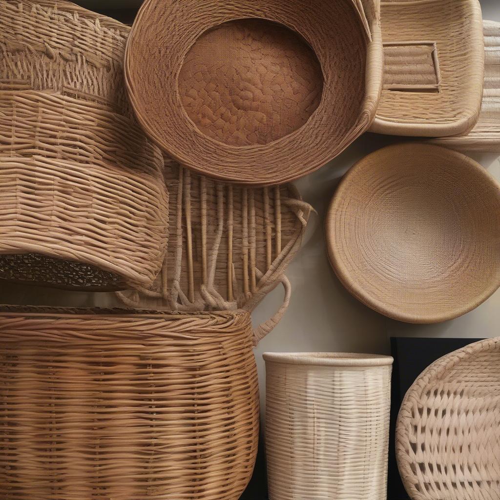 Close-up of wicker and rattan materials