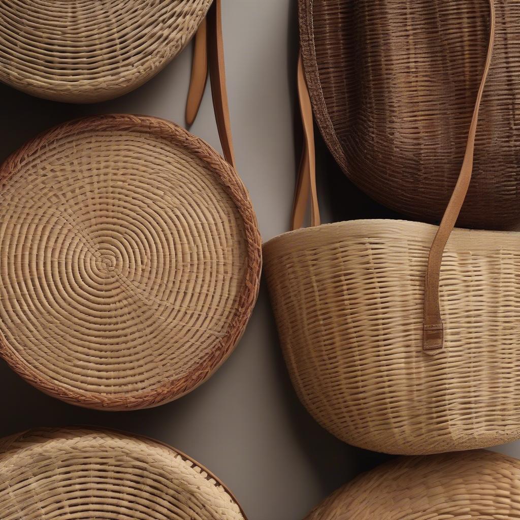 Wicker and Rattan Round Bags