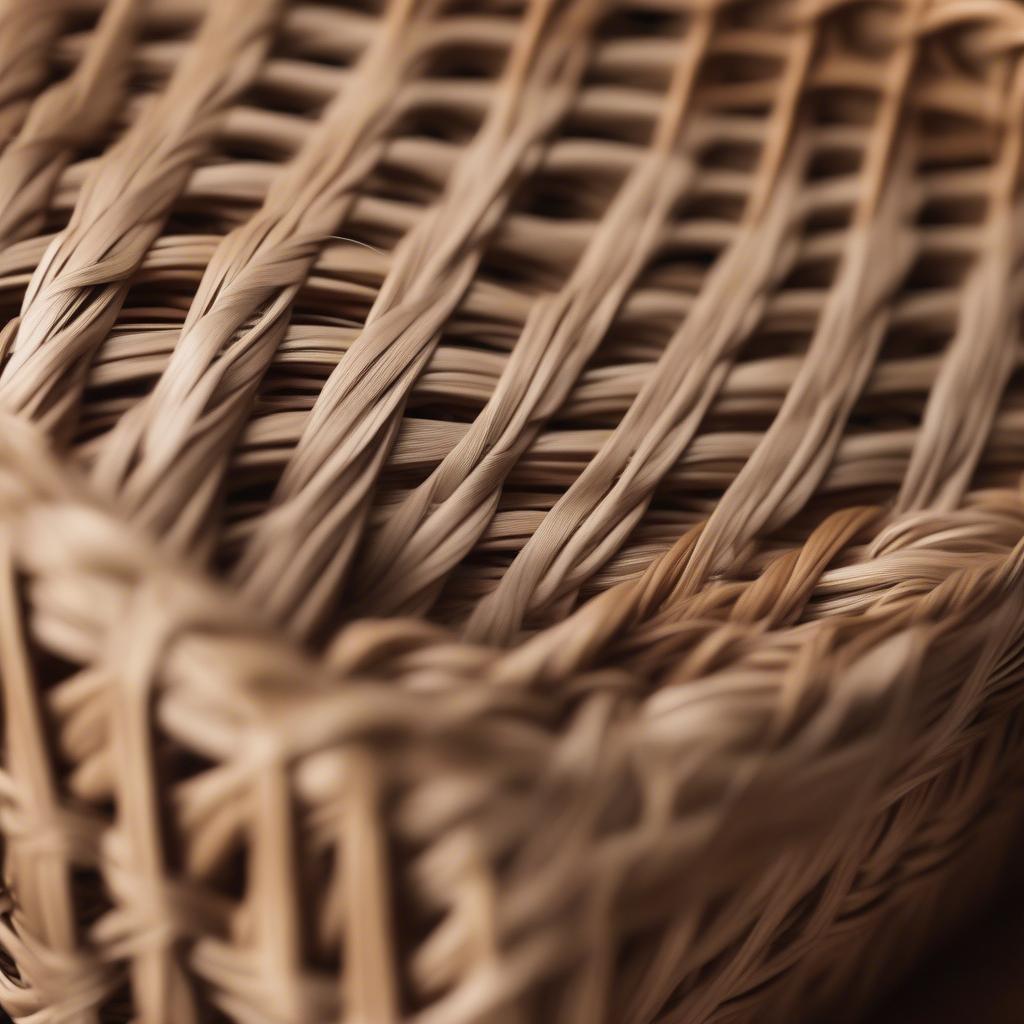 Close-up of a wicker basket showcasing its intricate weave